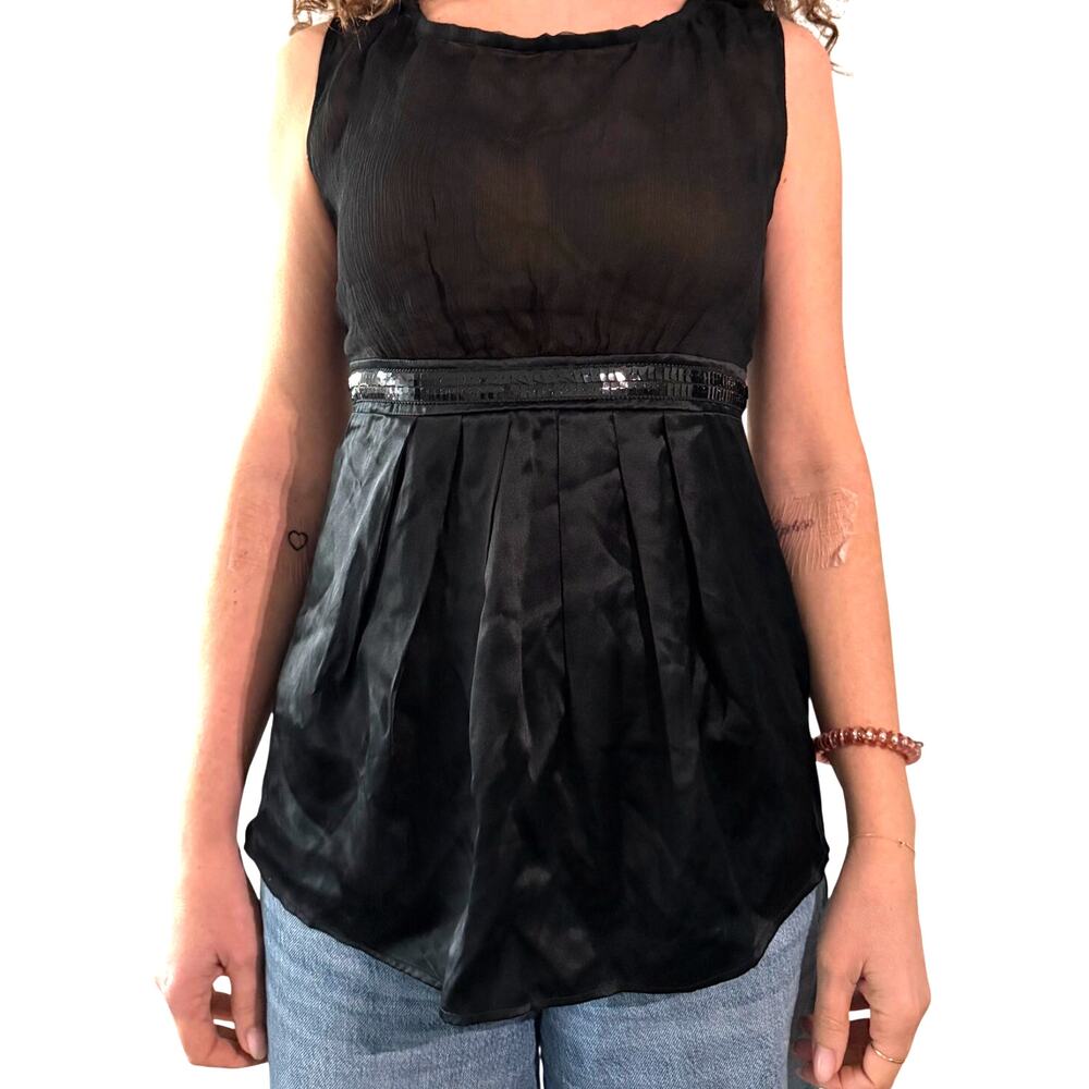 NWT Intimissimi Silk Sleeveless Babydoll Top in Black Women's Medium